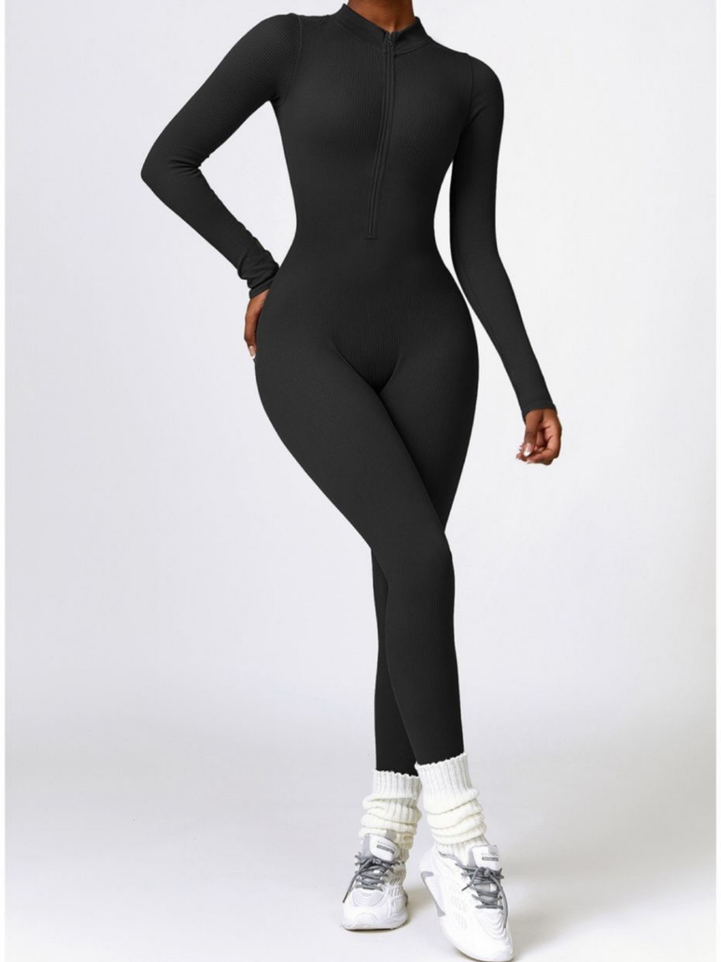 Nunu Curves Ribbed Zipper Jumpsuit Sportswear