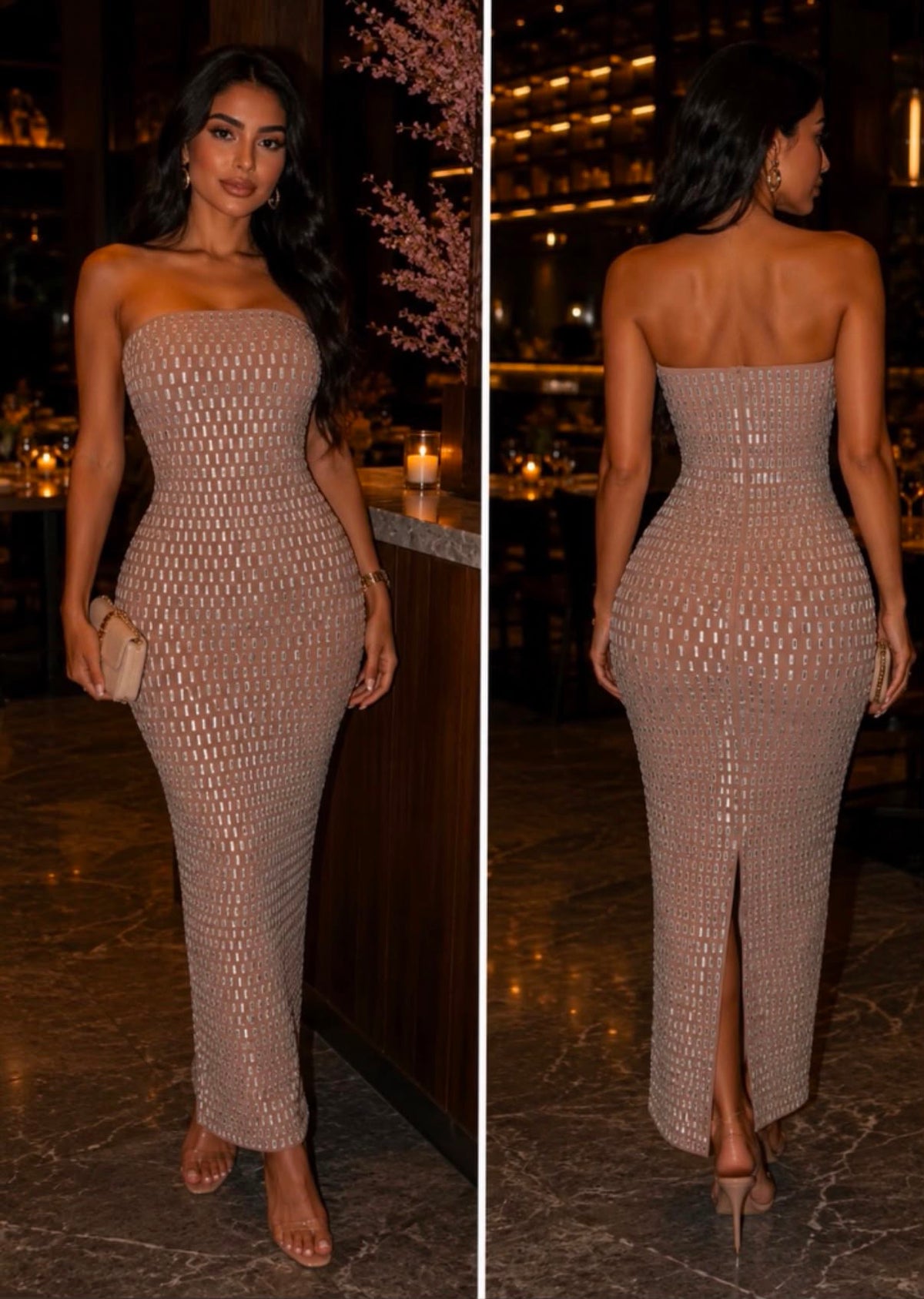 Amira Dress in mocha