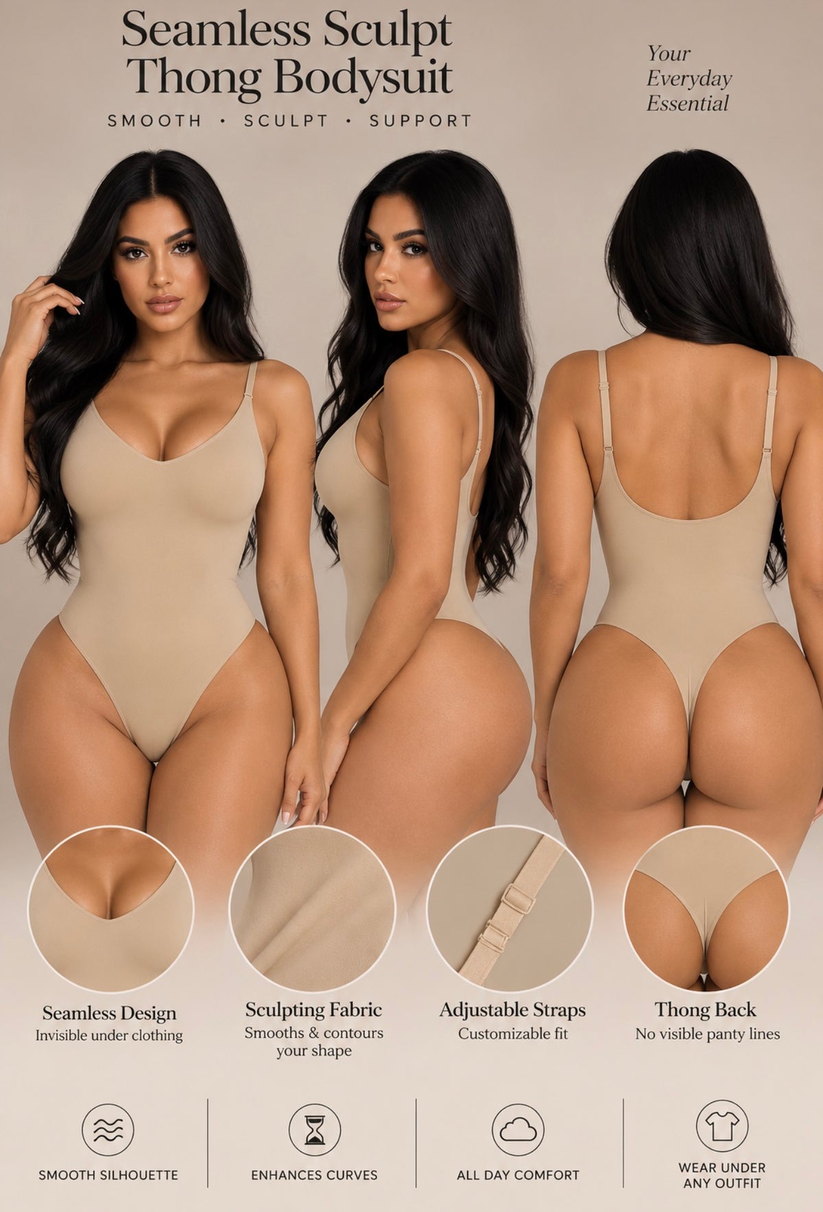 Seamless Sculpt Thong Bodysuit