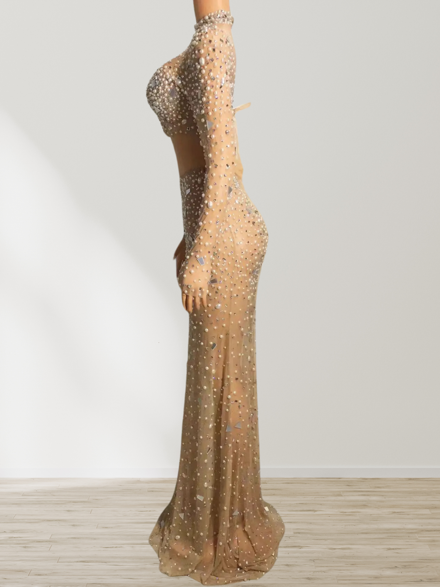 Elegant Mesh Dress - Glamorous 2-Piece Set