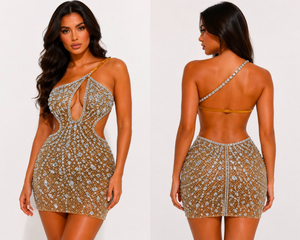 Bedazzle Bling Dress in gold