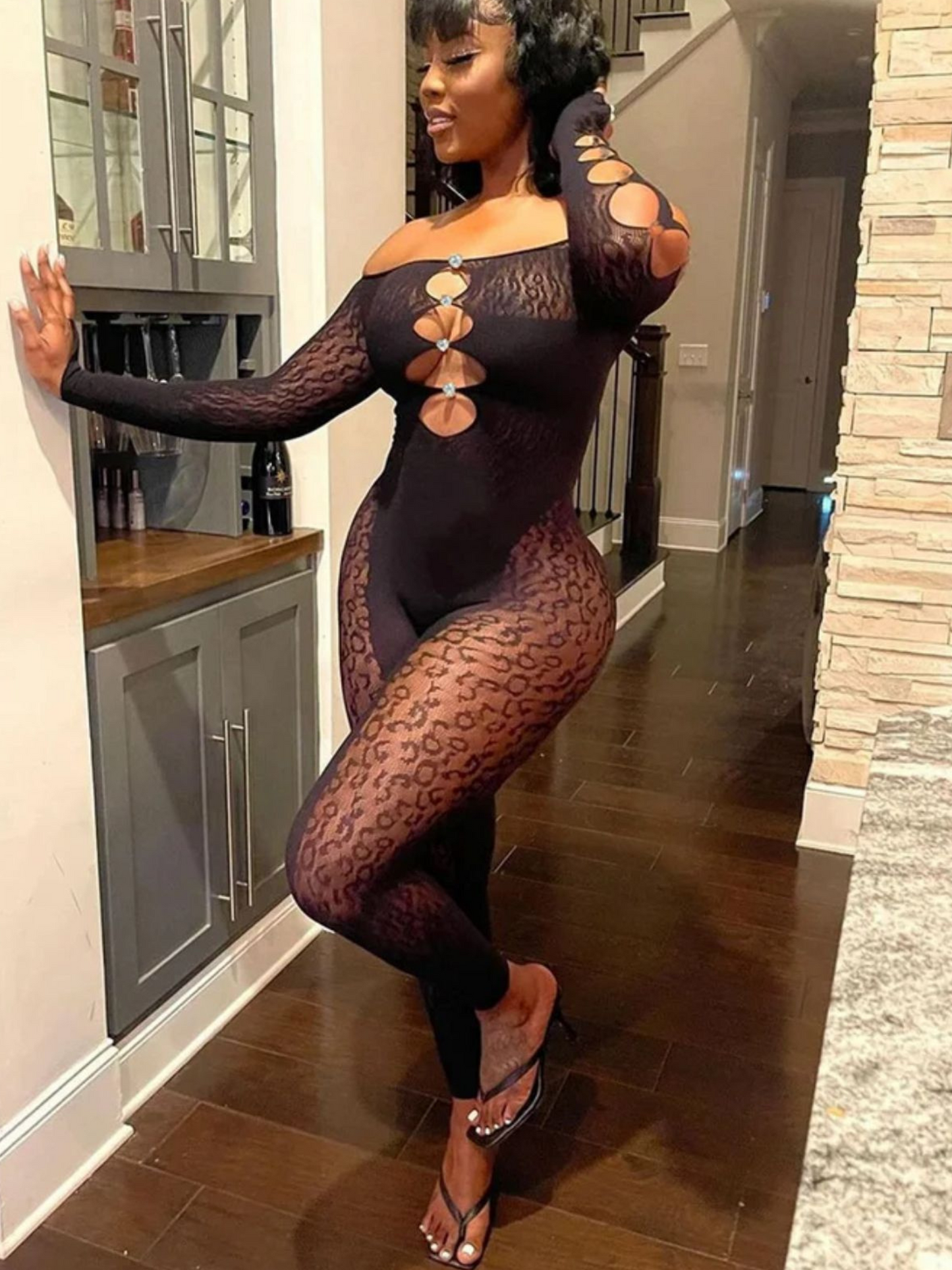 Sexy Hollow Out See-Through Jumpsuit