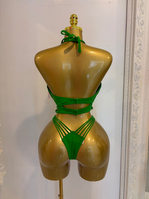 Emerald Luxe Strappy Bikini Set