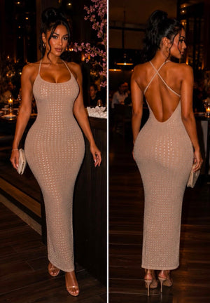 Amira Dress in champagne