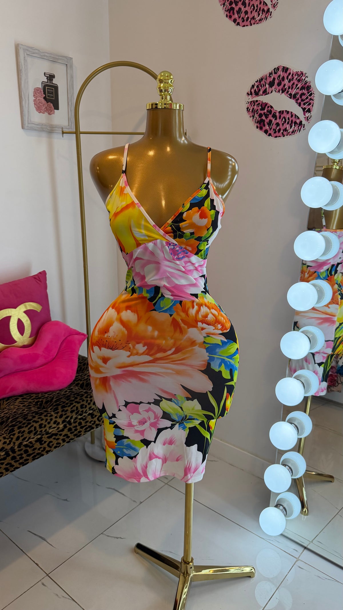 Tropical Bloom Wrap Dress