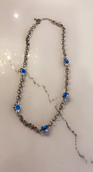 Silver Evil Eye Necklace