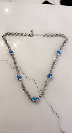 Silver Evil Eye Necklace